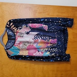 Anthro/bl^nk LS Mixed Print Top